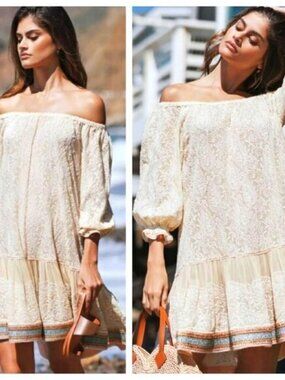 Anthropologie Somi Aisha Paisley Embroidered Chiffon Dress in Lemon Size Small